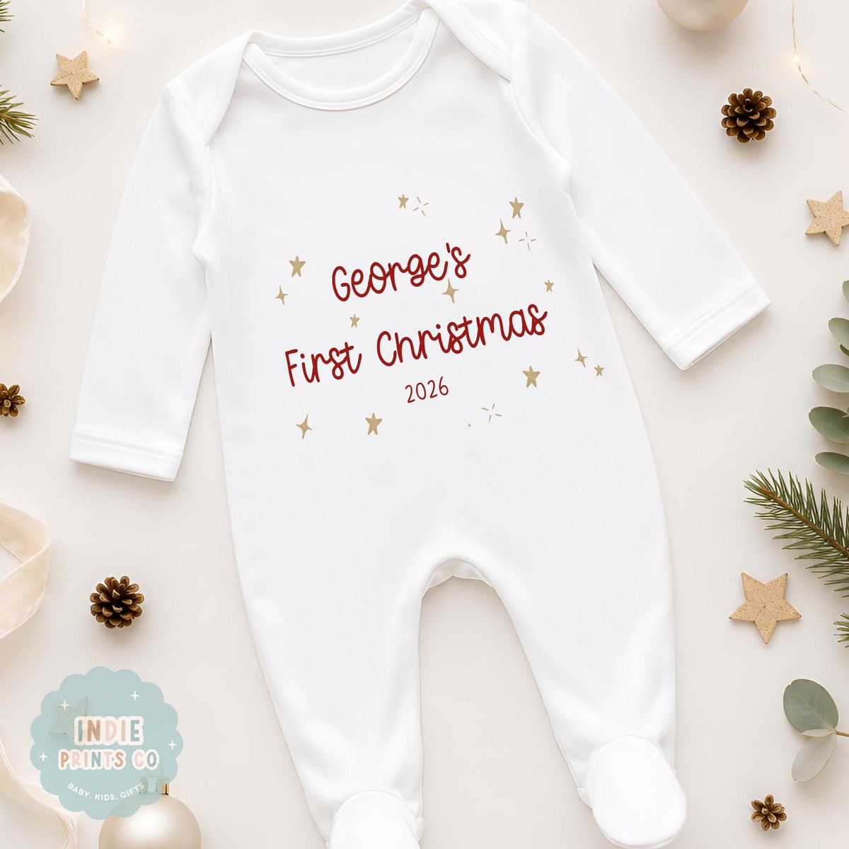 Personalised Baby First Christmas Outfit 2026