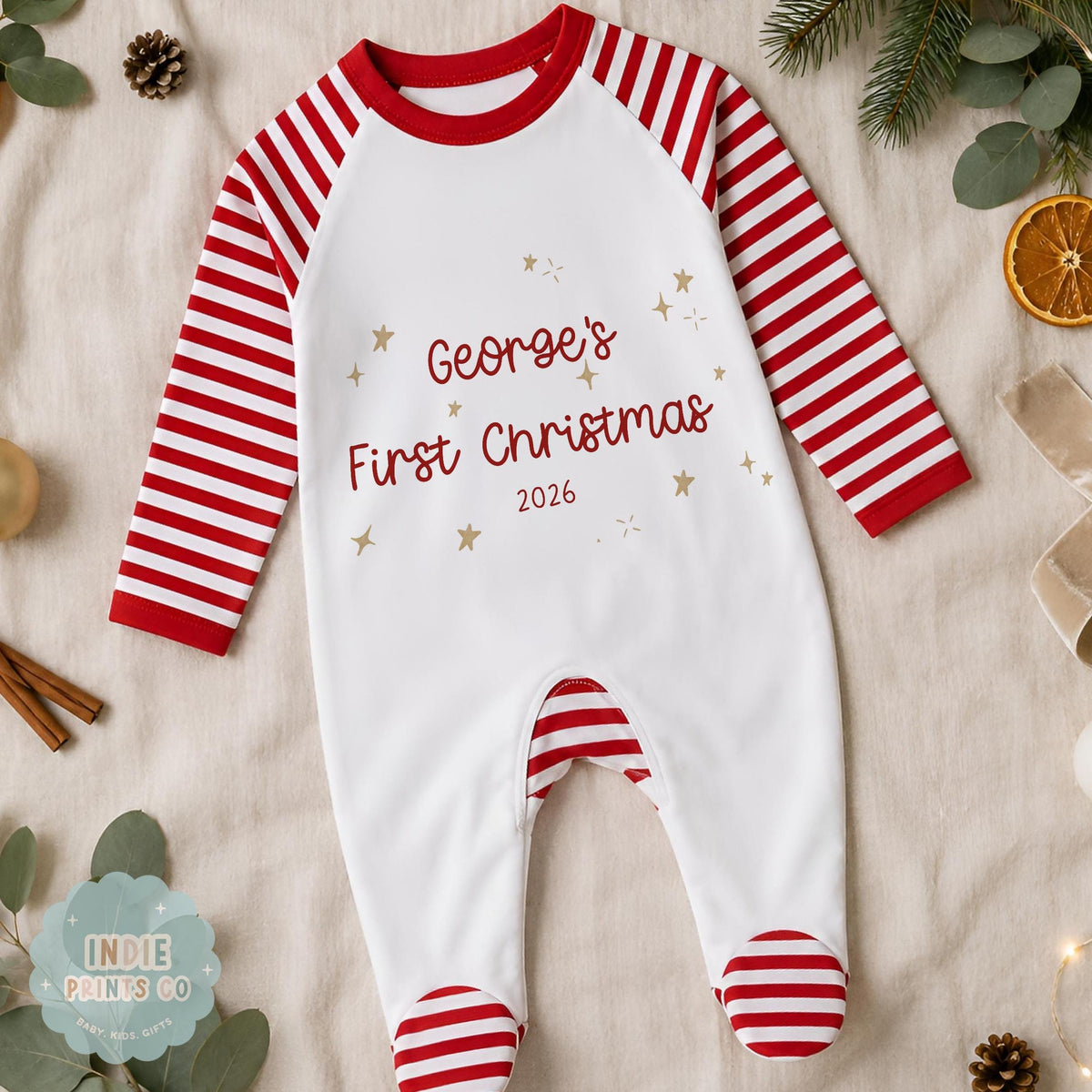 Personalised Baby First Christmas Outfit 2026