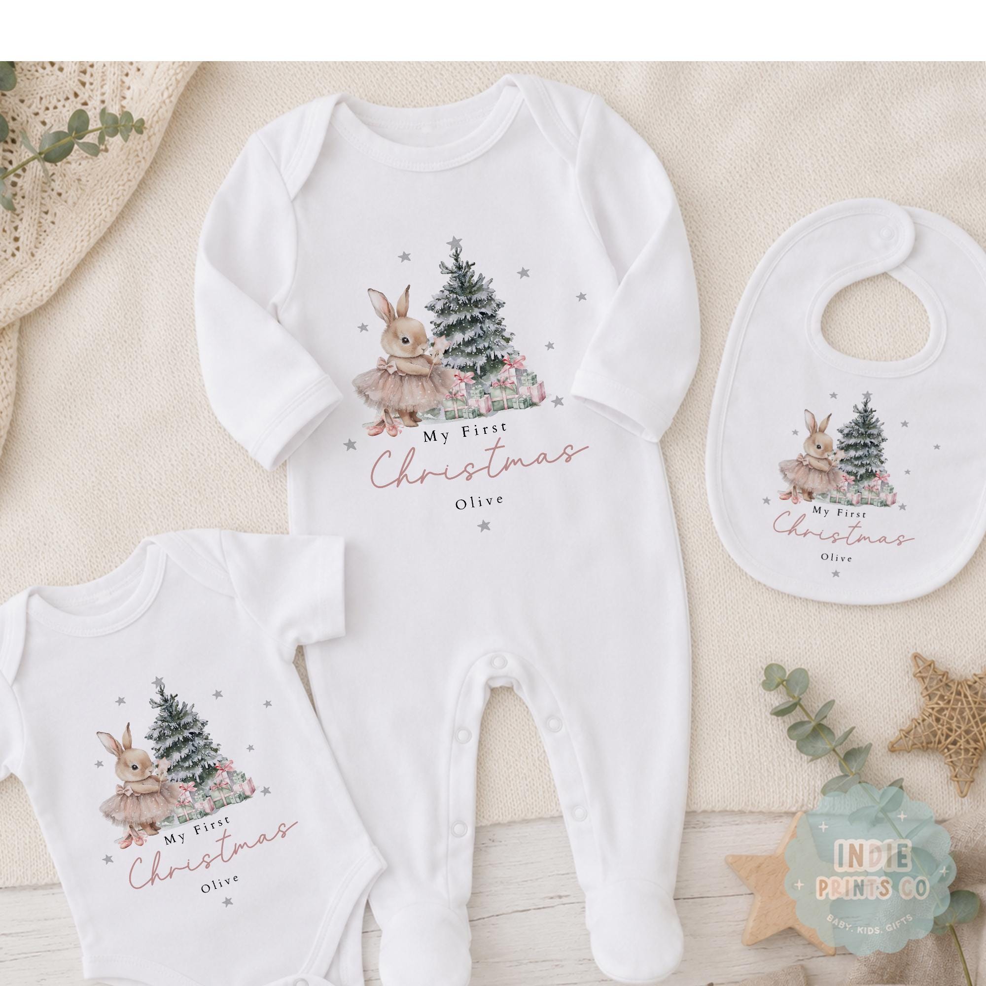 Personalised Baby Girl First Christmas Outfit 2026