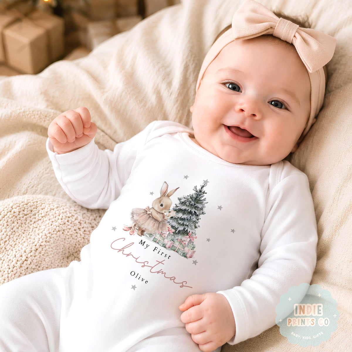 Personalised Baby Girl First Christmas Outfit 2026