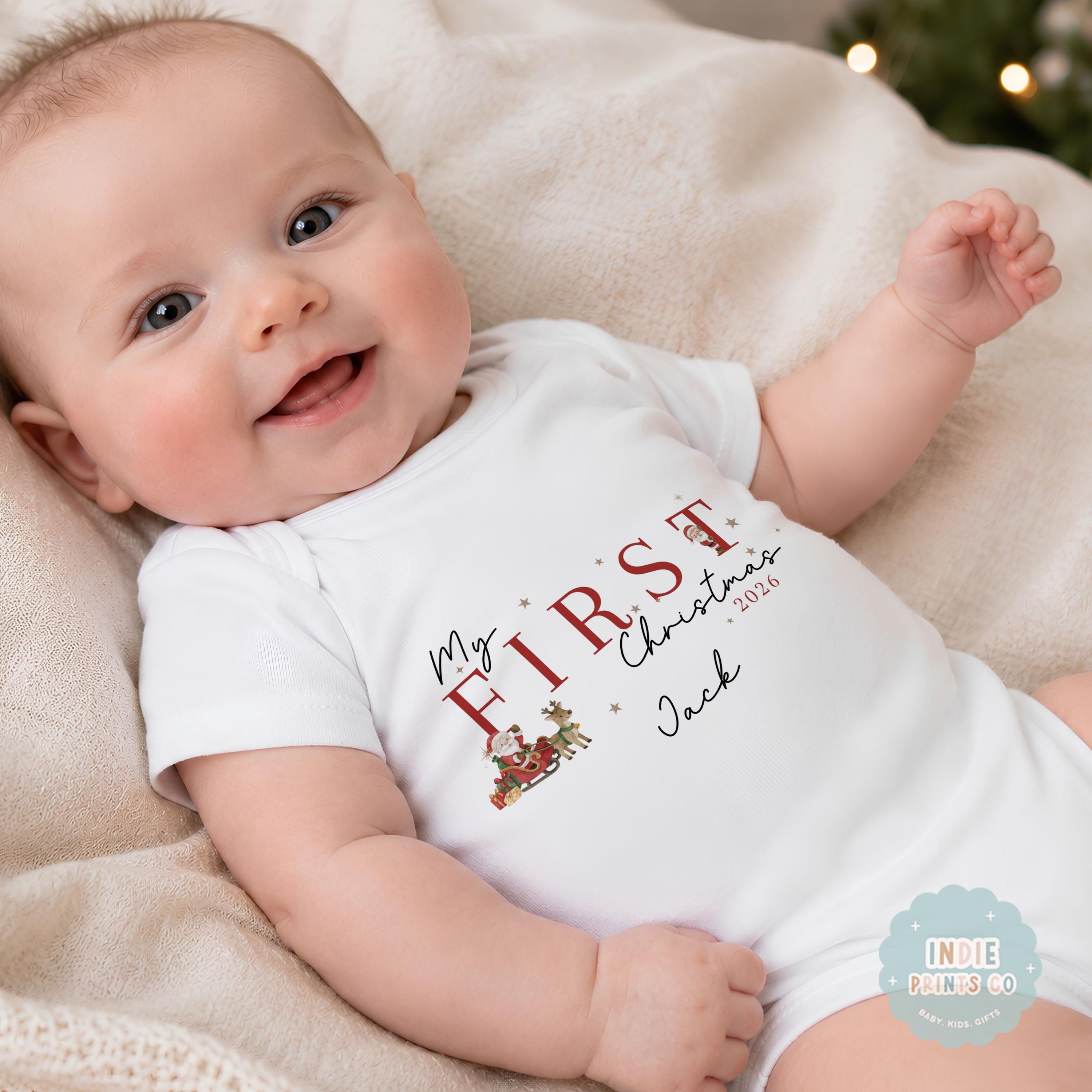 Personalised First Christmas Baby Outfit 2026