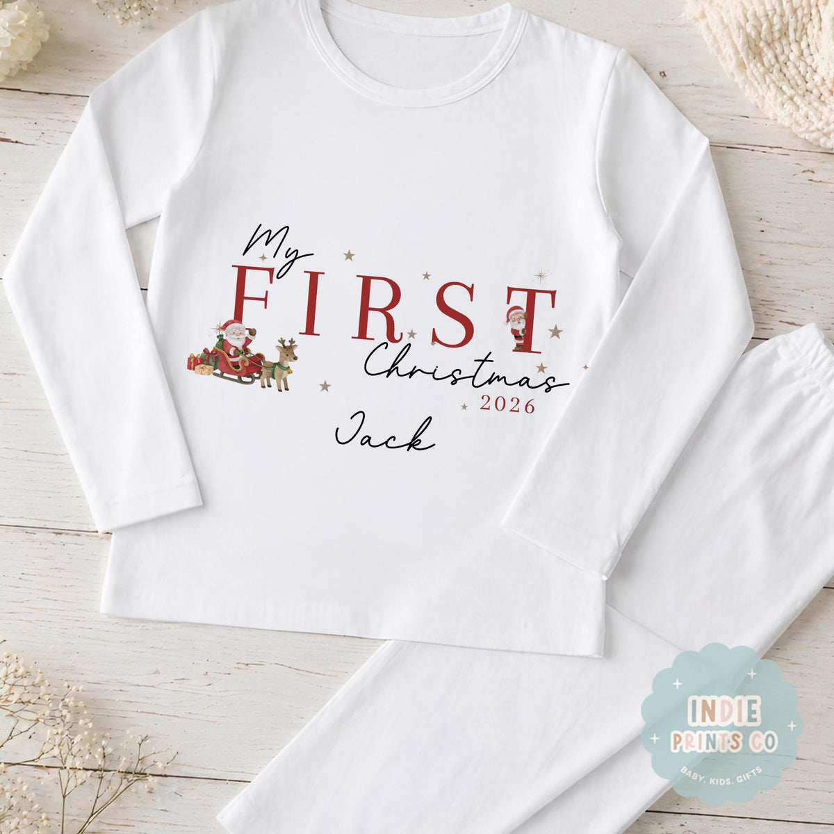 Personalised First Christmas Baby Outfit 2026