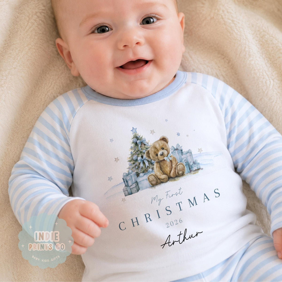 Personalised Baby Boy First Christmas Outfit 2026
