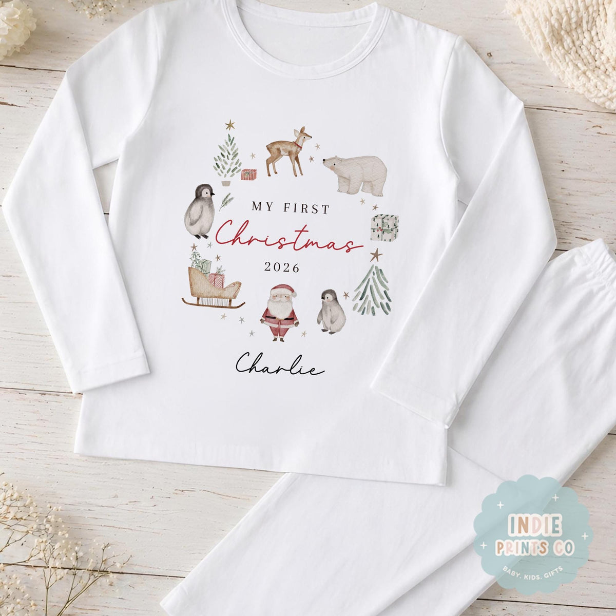 Personalised First Christmas Pyjamas, Baby Christmas Outfit, My 1st Christmas 2026, New Baby Gift, Boys Christmas Sleepsuit, Newborn Xmas