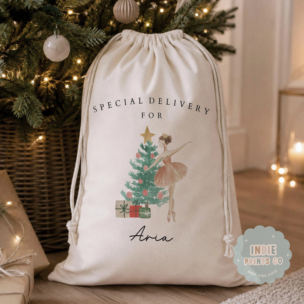 Personalised Nutcracker & Ballerina Christmas Sack