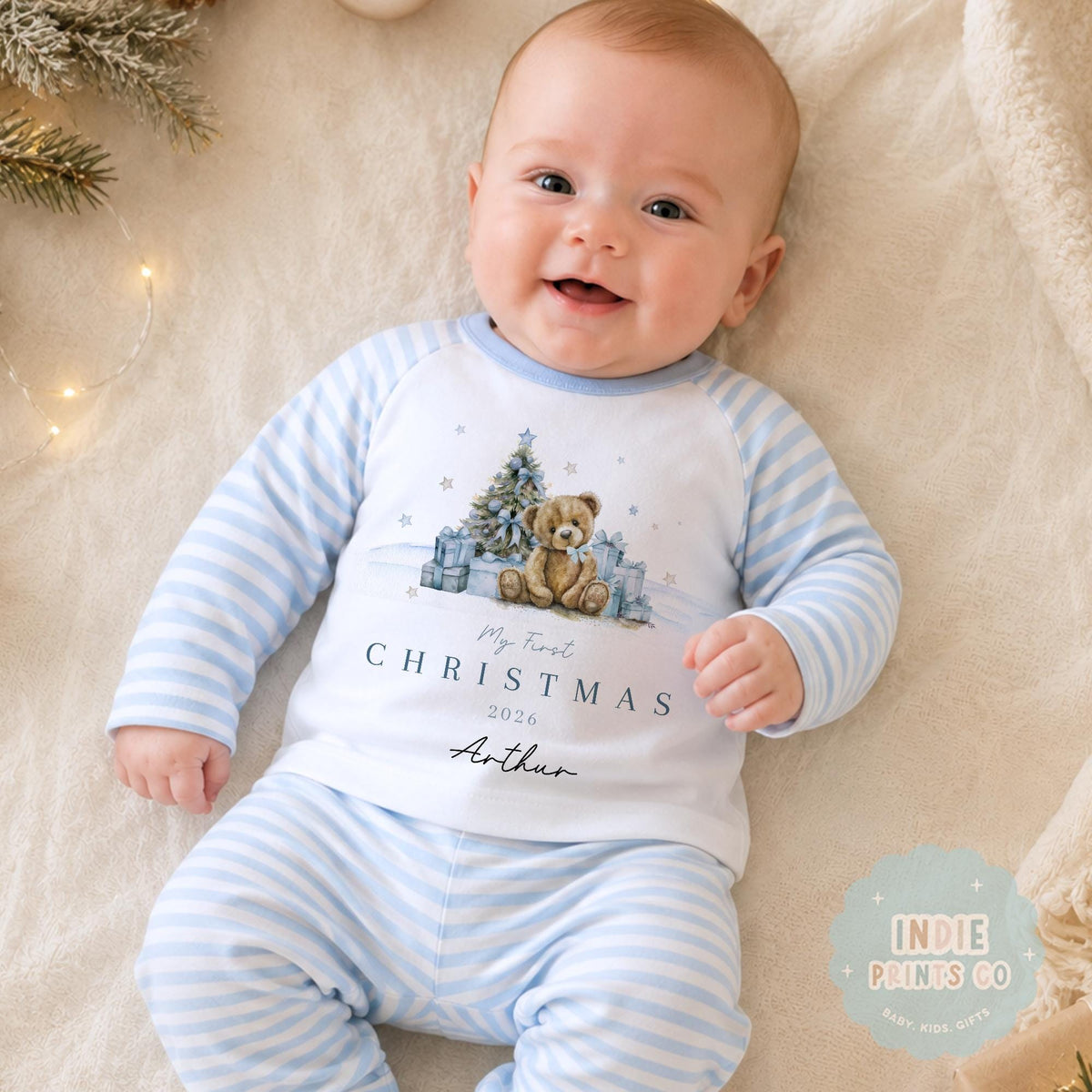 Personalised Baby Boy First Christmas Outfit 2026