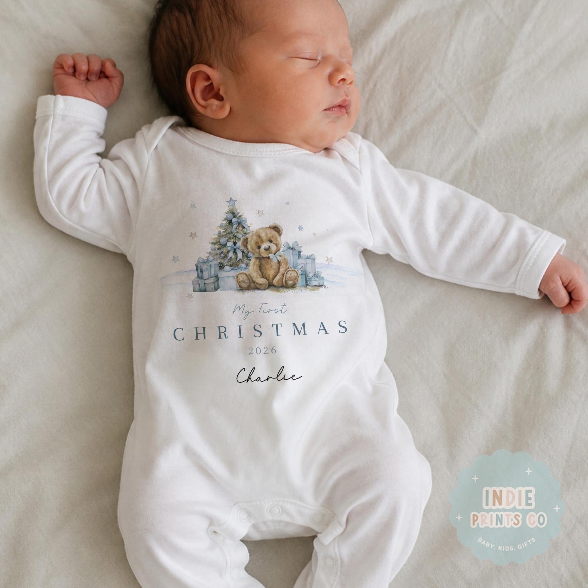 Personalised Baby Boy First Christmas Outfit 2026