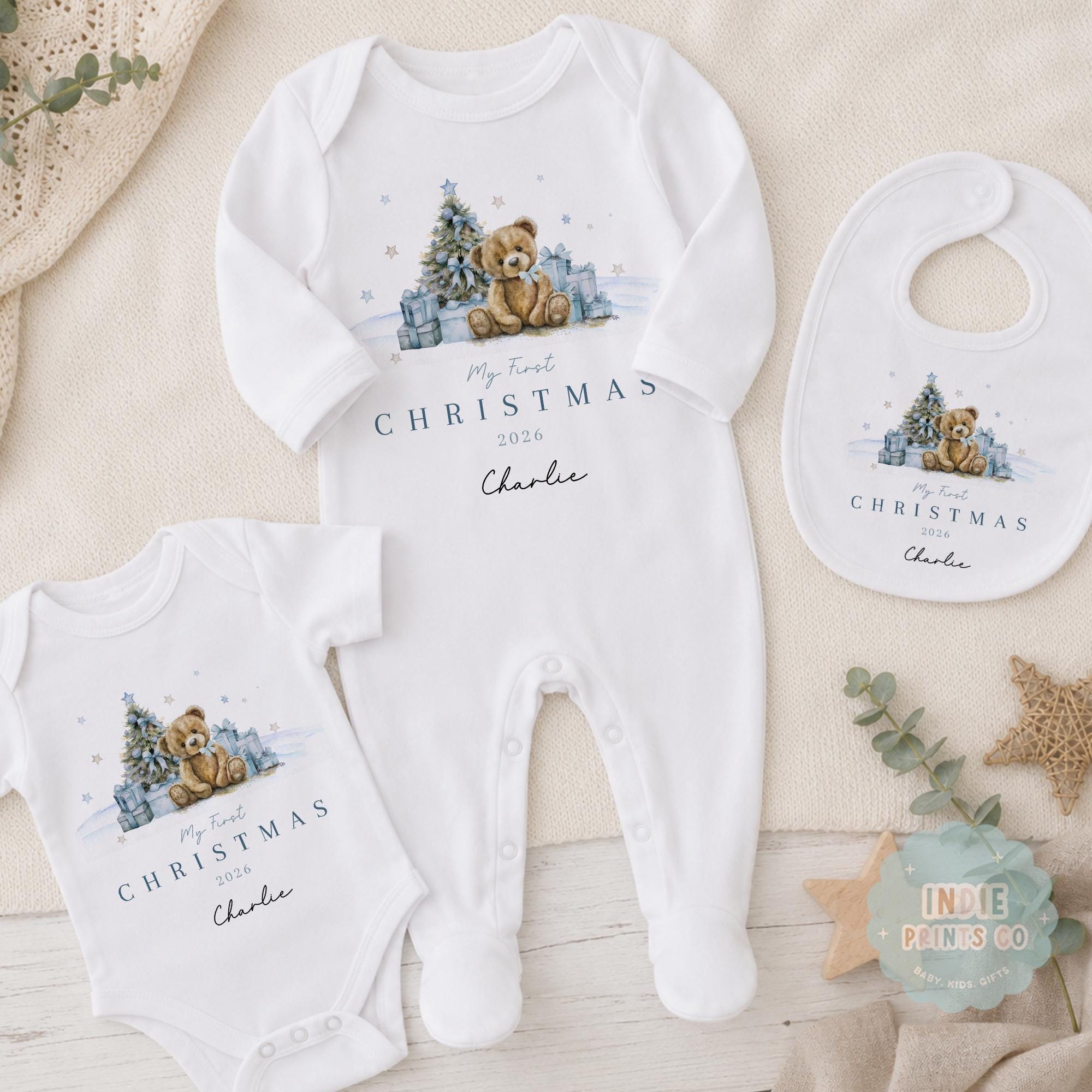 Personalised Baby Boy First Christmas Outfit 2026
