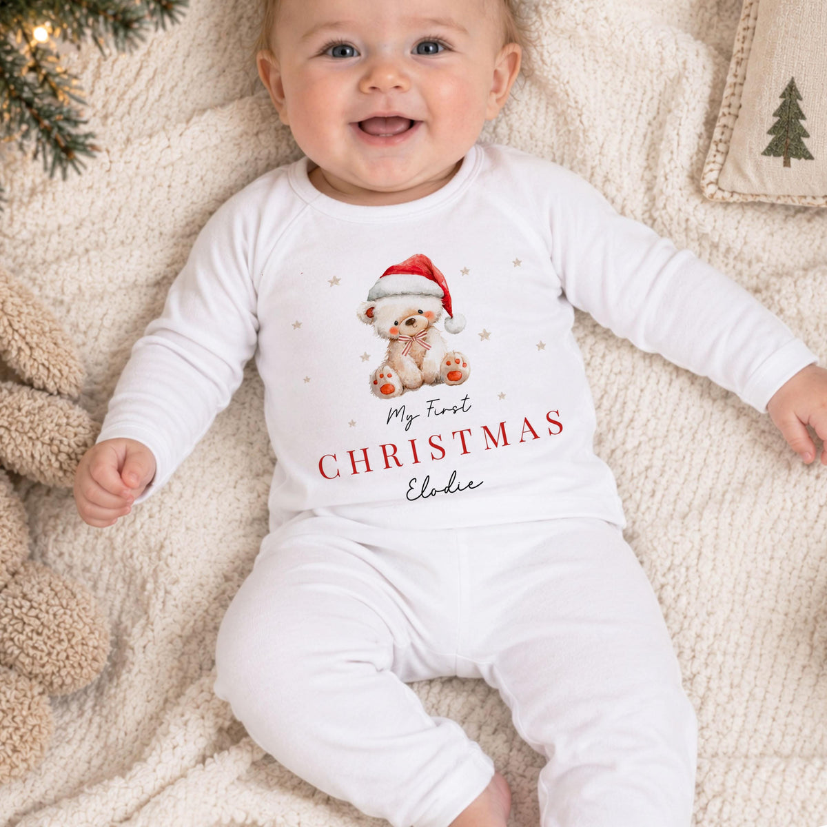 Personalised Baby First Christmas Babygrow, Boys Girls 1st Christmas Sleepsuit, Baby Xmas Outfit, Newborn Christmas Gift