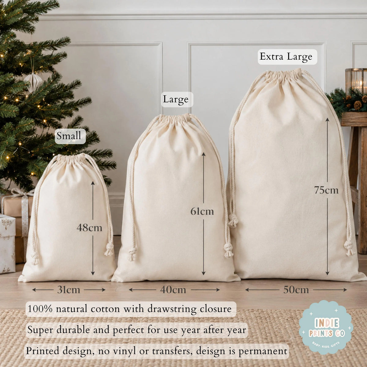 Personalised Cotton Santa Sack