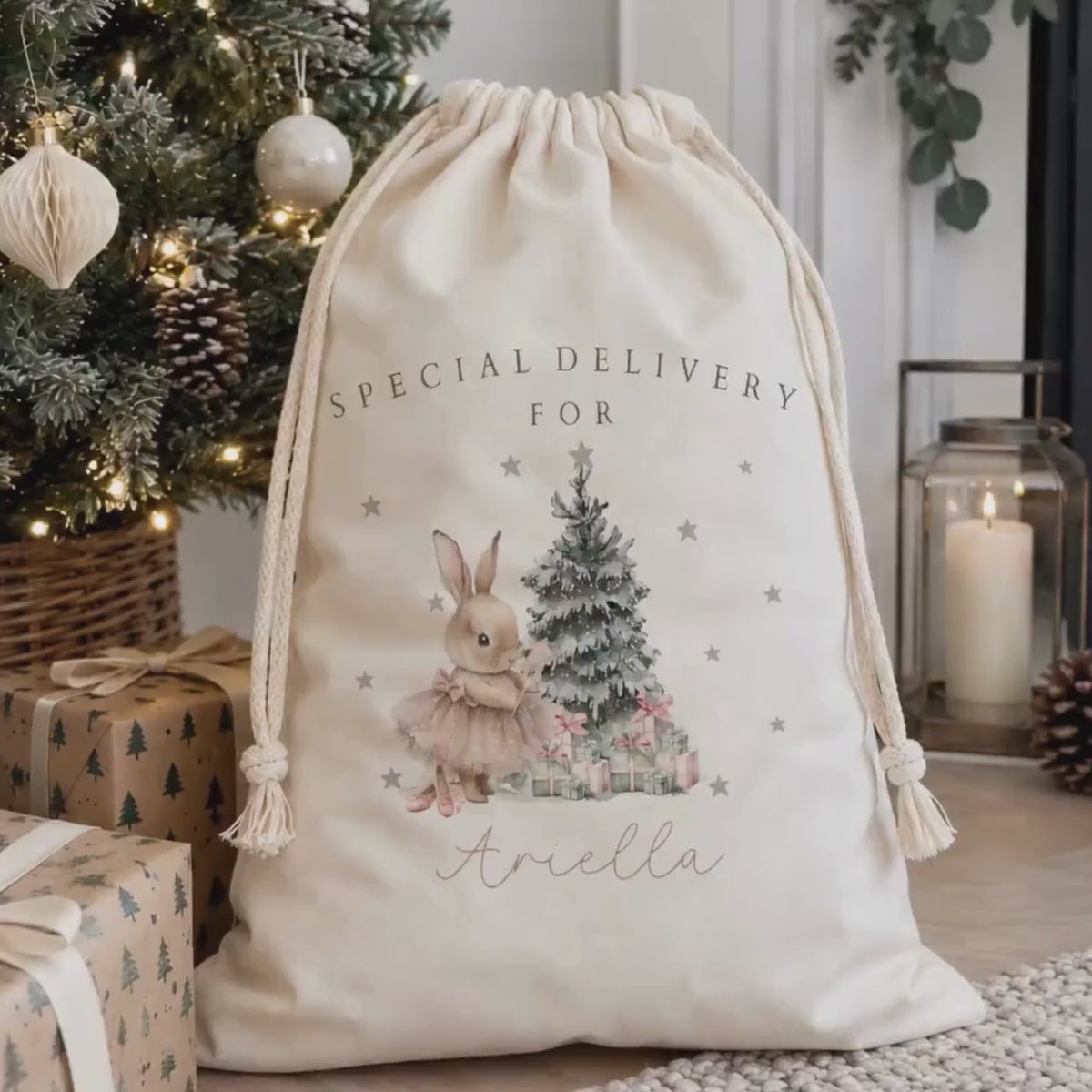 Personalised Bunny Santa Sack
